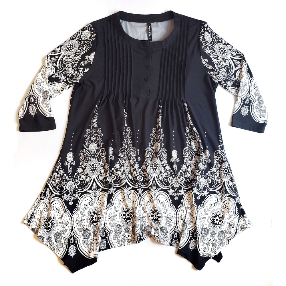 🚫SOLD🚫 White Mark Dulce Tunic Top Plus Size 2X - Picture 2 of 10